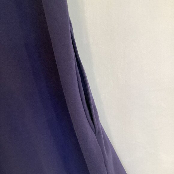 Lands' End Fit and Flare Dress V-Back Sleeveless Side Zip Sz 14 Royal Blue Midi - Picture 9 of 13